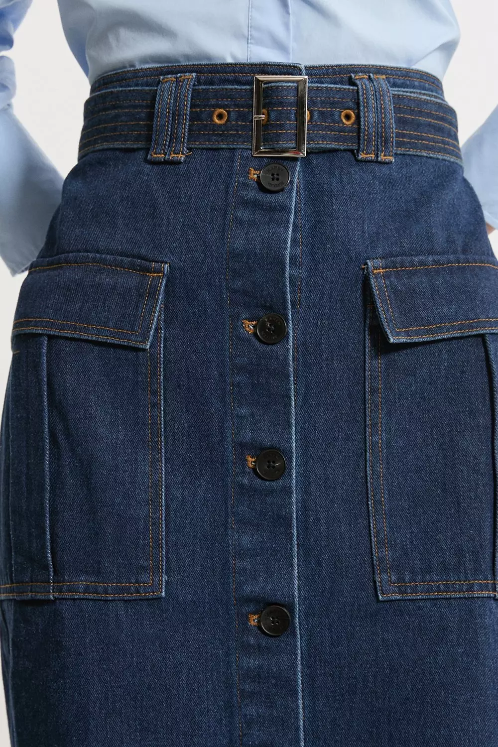 【BAON】Venta Pocket Nylon Banding Midi Skirt cn55020705.png